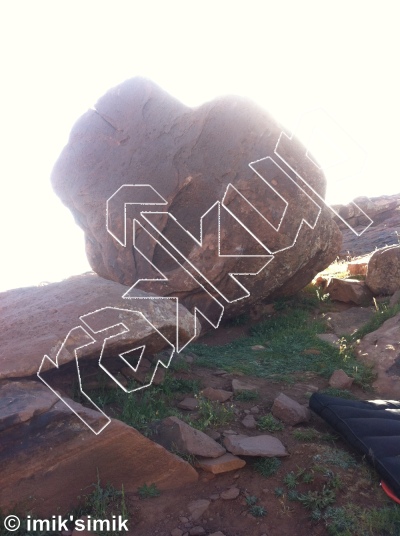 photo of Balancing Frog, V2  at Celine  from Morocco: Oukaimeden Bouldering