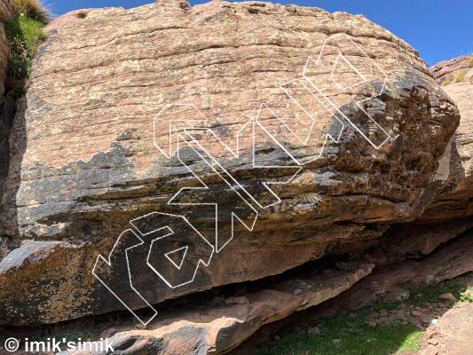 photo of Uppercut,   at Petit gris from Morocco: Oukaimeden Bouldering