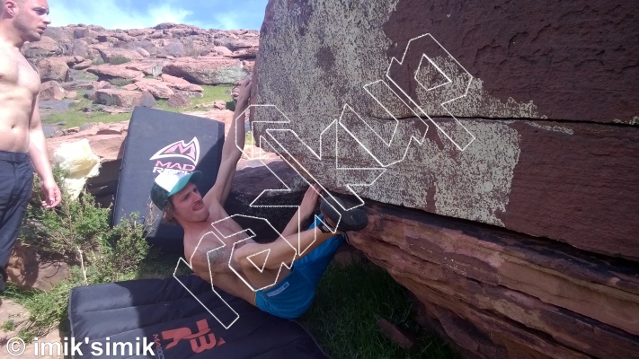 photo of Mostapha, V1  at Up & Over from Morocco: Oukaimeden Bouldering