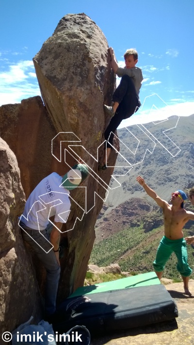 photo of The Giants Balls, V5-  at The Game from Morocco: Oukaimeden Bouldering