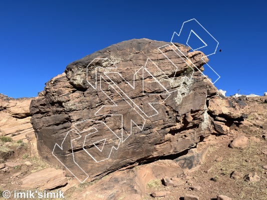 photo of Pays de Saveurs, V0  at Aurocher from Morocco: Oukaimeden Bouldering