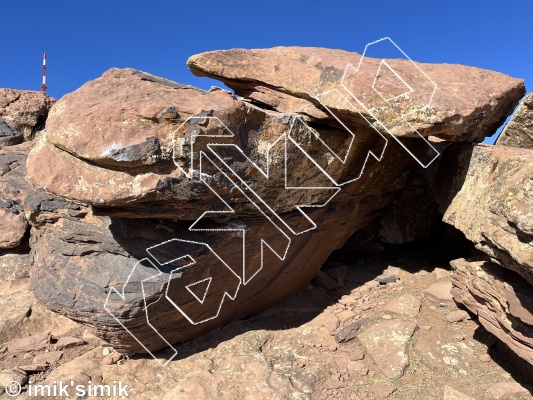 photo of Grand-père, V2  at Grand-père from Morocco: Oukaimeden Bouldering