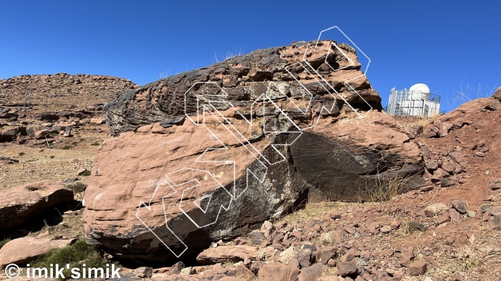 photo of Foundation 1949, V0  at La Bezz 72 from Morocco: Oukaimeden Bouldering