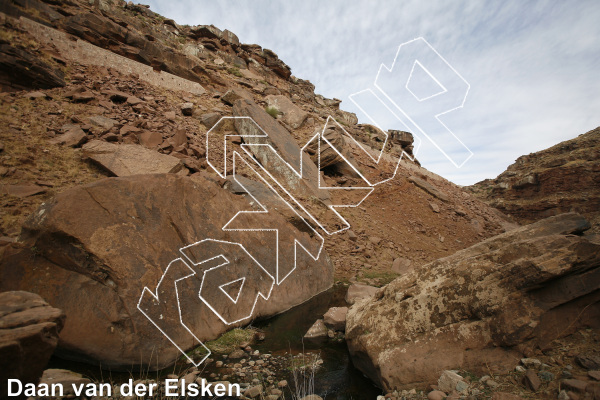 photo of The Island, V2  at Send or Swim from Morocco: Oukaimeden Bouldering