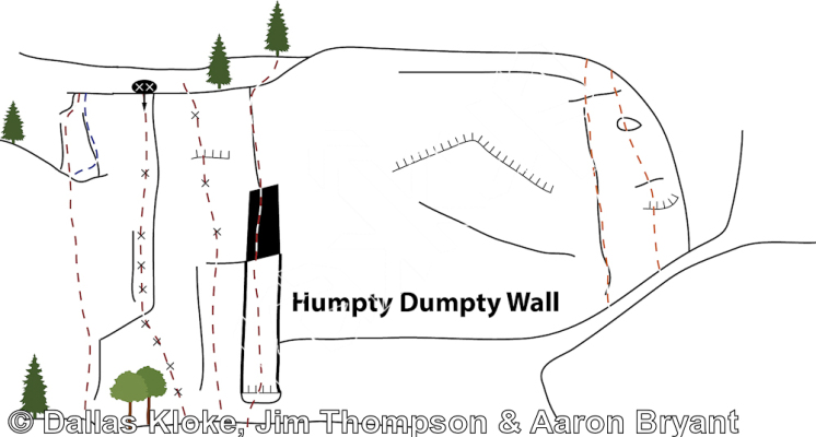 photo of Humpty Dumpty Wall from Mt. Erie Climbing