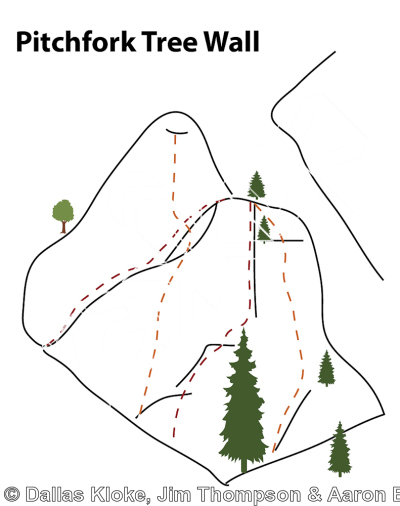 photo of Pitchfork Tree Wall from Mt. Erie Climbing