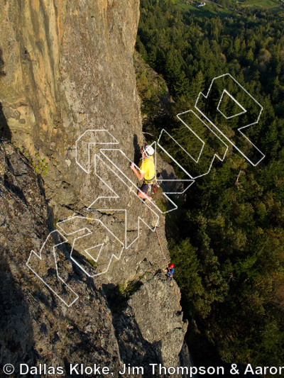 photo of Touching the Sky, 5.9 ★★★ at The Headwall from Mt. Erie Climbing