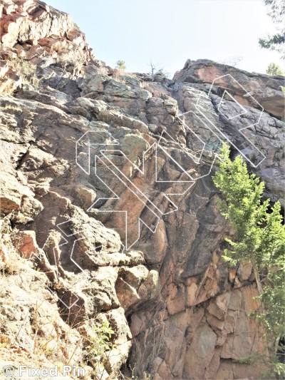 photo of Dineline, 5.10d ★★★ at Dines Cliff from Staunton State Park