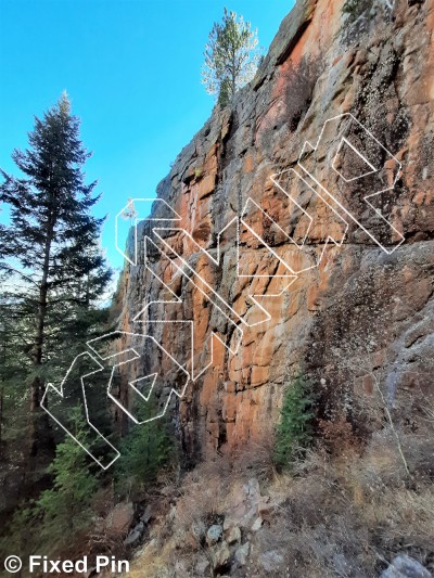 photo of Diagonal, 5.10c ★ at The Hideout from Staunton State Park