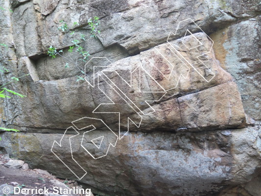 photo of Unnamed Problem, V4 ★★★ at Amphitheater from Hillside Dams Rock Climbing