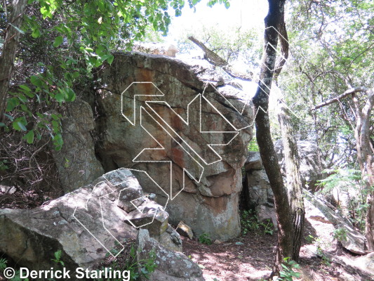 photo of No Name Brand Boulder from Hillside Dams Rock Climbing