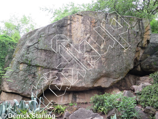 photo of Hive Mind, V5/6 ★★★★★ at Tarzan and Jane from Hillside Dams Rock Climbing
