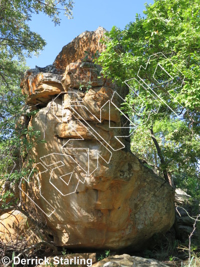 photo of Repeat Offenders Boulder from Hillside Dams Rock Climbing