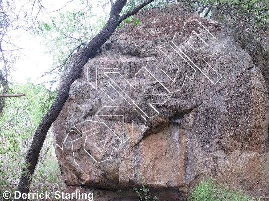 photo of Dans Problem, V6 ★★★ at Irony Boulder from Hillside Dams Rock Climbing