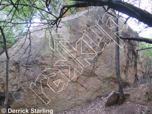 photo of Triple Irony, V3 ★★★★ at Irony Boulder from Hillside Dams Rock Climbing