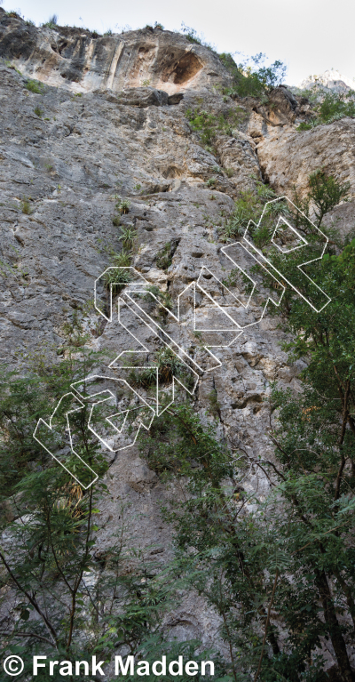 photo of Surfin’ the Wave, 5.10d ★★ at La Ola (The Wave) from Mexico: El Potrero Chico