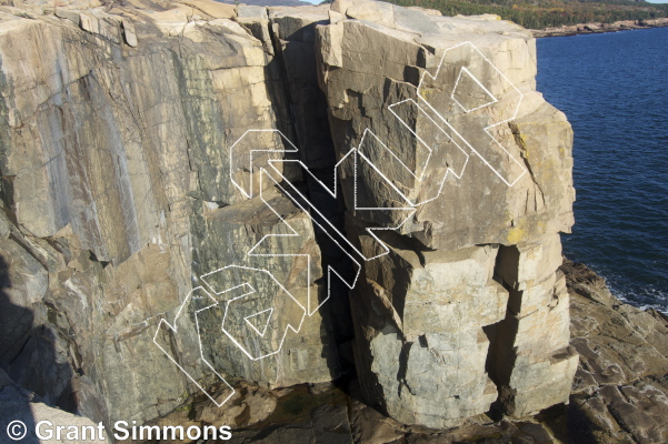 photo of Climb of the Ancient Mariner, 5.11a ★★ at Seastack from Acadia Rock Climbs