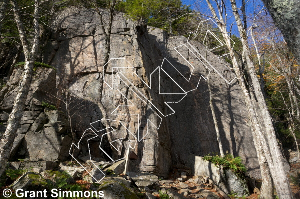 photo of Garett's Arête, 5.11b ★★ at Commander Salamander Wall from Acadia Rock Climbs