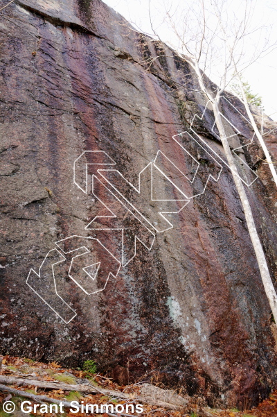 photo of Canadian Shield, 5.10+ ★★ at Upper Wall from Acadia Rock Climbs