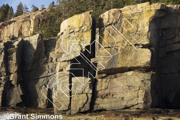 photo of Yellow Wall, 5.8 ★★★ at Yellow Wall from Acadia Rock Climbs