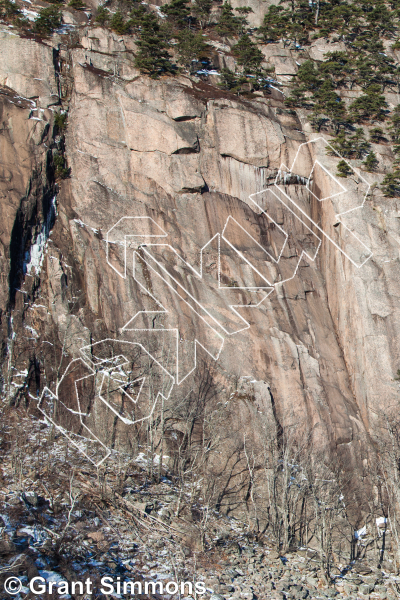 photo of Road Less Travelled, 5.9+ ★ at Chitlin's Corner Area from Acadia Rock Climbs