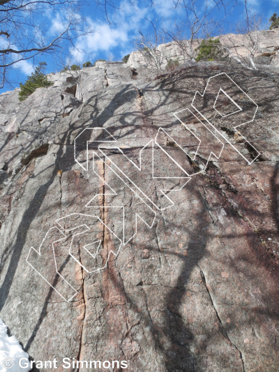 photo of Gunklandia, 5.7 ★★ at Main Wall from Acadia Rock Climbs