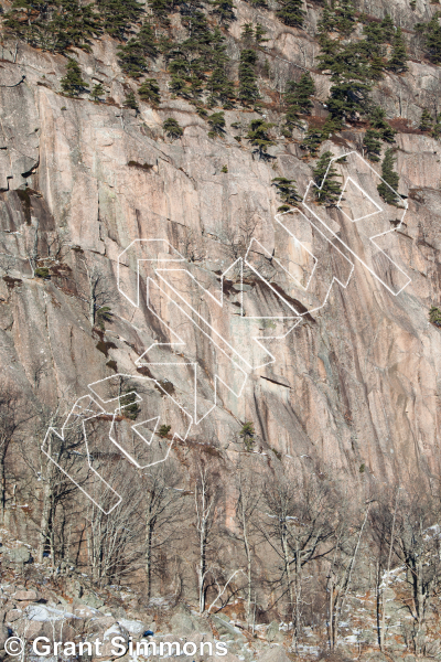 photo of Dr. Styx's Flying Buttress, 5.8 ★ at Main Wall from Acadia Rock Climbs
