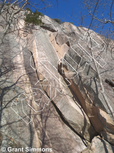 photo of Connecticut Cracks, 5.11a ★★★ at Main Wall from Acadia Rock Climbs
