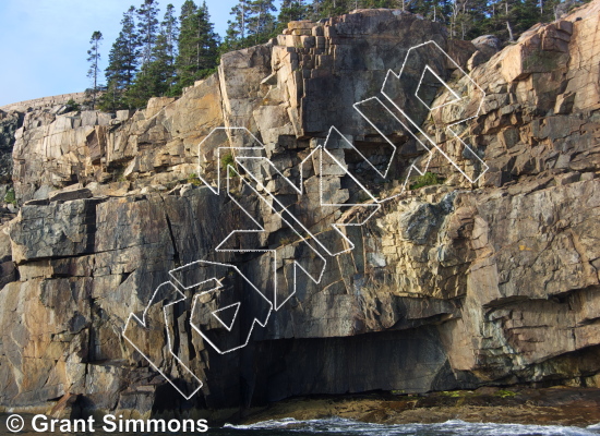 photo of Terrace Exit, 5.8 ★ at Sea Cave Area from Acadia Rock Climbs