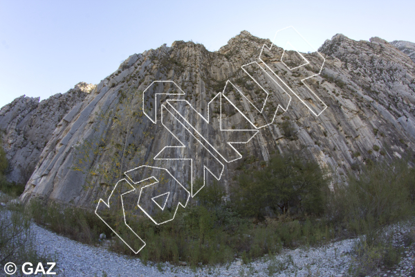 photo of Grieta Larga, 5.10a  at Exremita from Parque La Huasteca