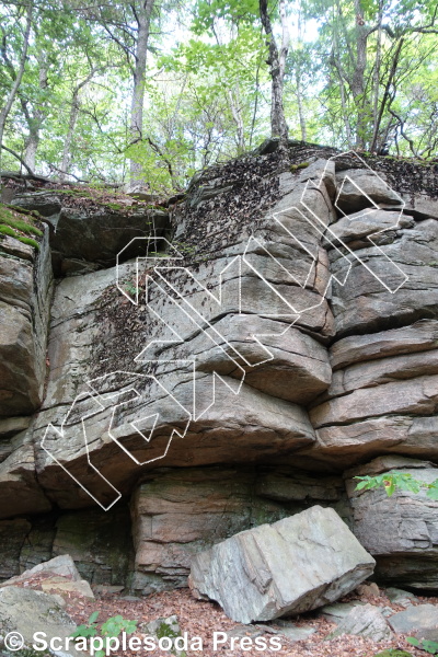 photo of Wrestling The Goat, V5  at Y2K Roof from Montague Bouldering