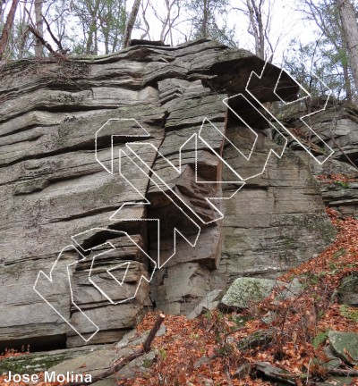 photo of Greeting Crack, 5.4 ★ at Introductory Buttress from Rose Ledge 2.0