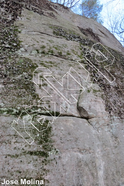 photo of The Name of the Rose, 5.11+  at The Slab from Rose Ledge 2.0