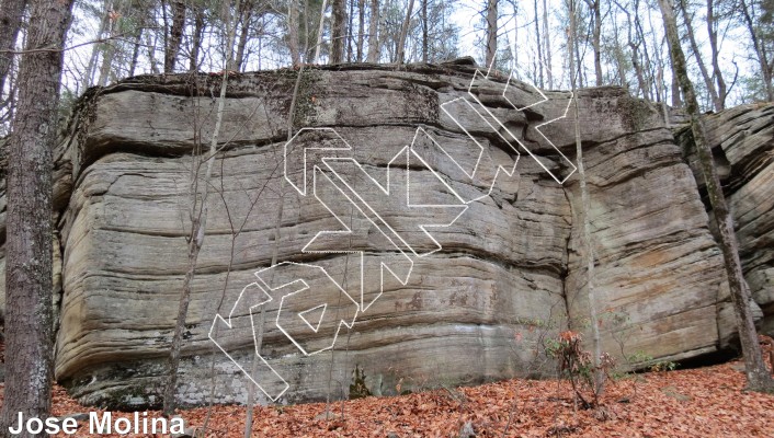 photo of Rose Rash, V2  at Pendulum Buttress from Rose Ledge 2.0