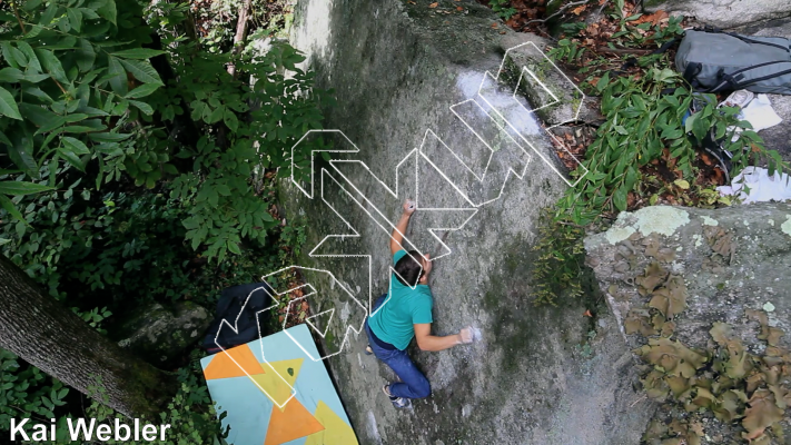 photo of Kyle's Impossible Pebble Wrestle, V7+ ★★ at The Donut Hole from Rose Ledge 2.0