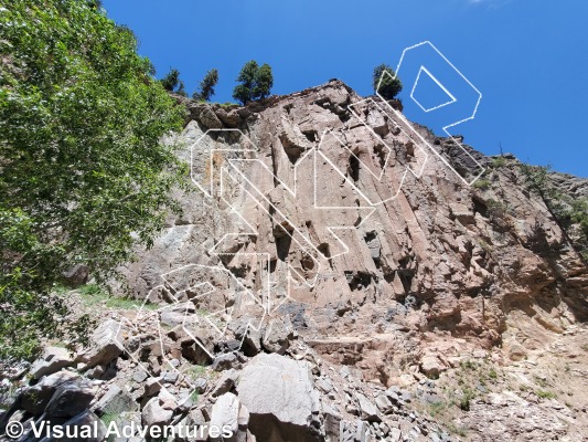photo of Angel Creek Upper Wall from Million Dollar Highway