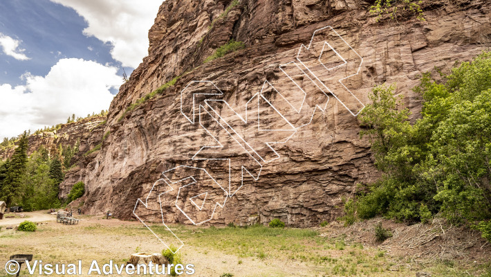 photo of Industrial Measures, 5.12a ★★ at Rotary Park from Million Dollar Highway