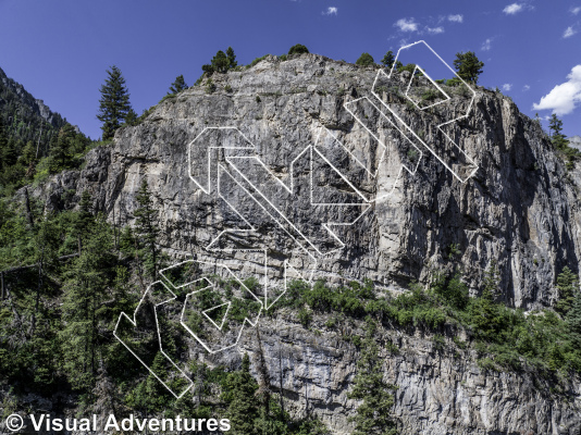 photo of Abre Los Ojos, 5.11b ★★★ at The Overlook from Million Dollar Highway