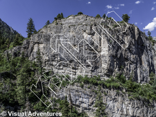 photo of Birds Eye View, 5.10c ★ at The Overlook from Million Dollar Highway