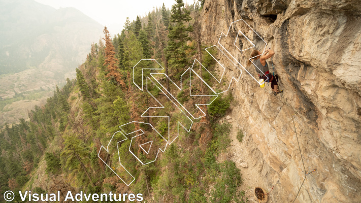 photo of Out of Sight, 5.12c ★★★★ at The Overlook from Million Dollar Highway