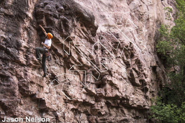 photo of Right Winged Red Neck, 5.10d ★★ at Rotary Park from Million Dollar Highway