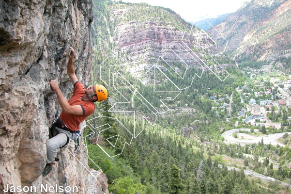 photo of Abre Los Ojos, 5.11b ★★★ at The Overlook from Million Dollar Highway