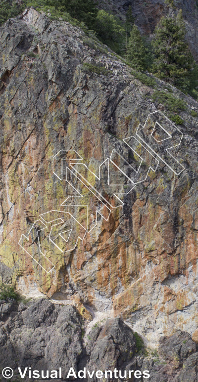 photo of Unnamed 5.10 - Black Markings , 5.12c ★★★ at Trough from Million Dollar Highway