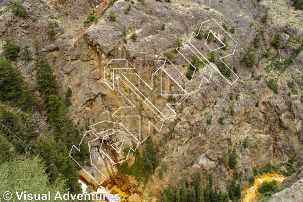 photo of A Fistful of Awesome, 5.10 ★★ at Waterfall Wall (Main Wall) from Million Dollar Highway