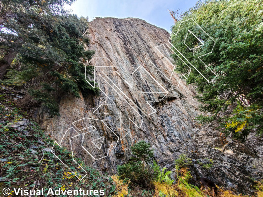 photo of Wicked 1, 5.11c/d ★★★ at Wicked Crag from Million Dollar Highway