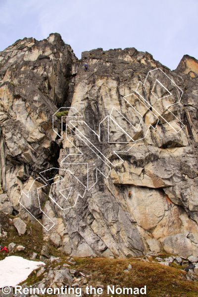photo of TBD, 5.10c ★★★★ at Independence Crag from Hatcher Pass