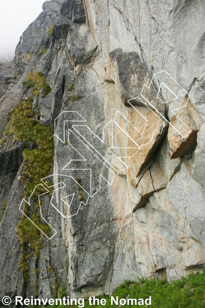 photo of Original Route, 5.10a ★★★ at Lost Wall from Hatcher Pass