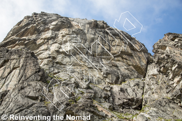 photo of The Jester, 5.11+ ★★★ at Renaissance Wall from Hatcher Pass