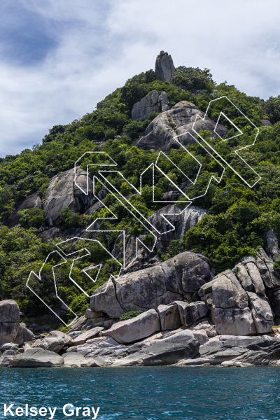 photo of Supercrackalicious, 5.10b ★★★★★ at Tanote Pinnacle from Thailand: Koh Tao