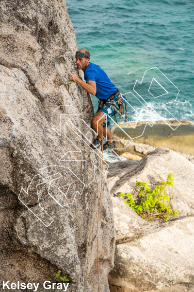 Too Sweaty for the Nubbin', 5.10d ★★★ at Jansom Bay from Thailand: Koh Tao photo of Too Sweaty for the Nubbin', 5.10d ★★★ at Jansom Bay from Thailand: Koh Tao